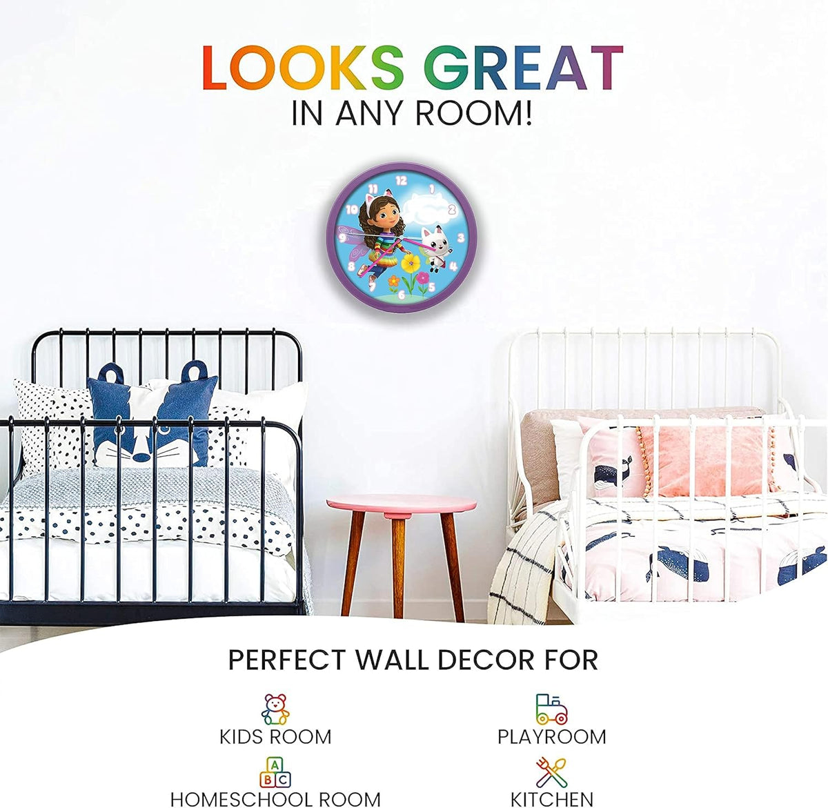 Gabby's Dollhouse Kids Licensed Round Wall Clock 25cm – view 3