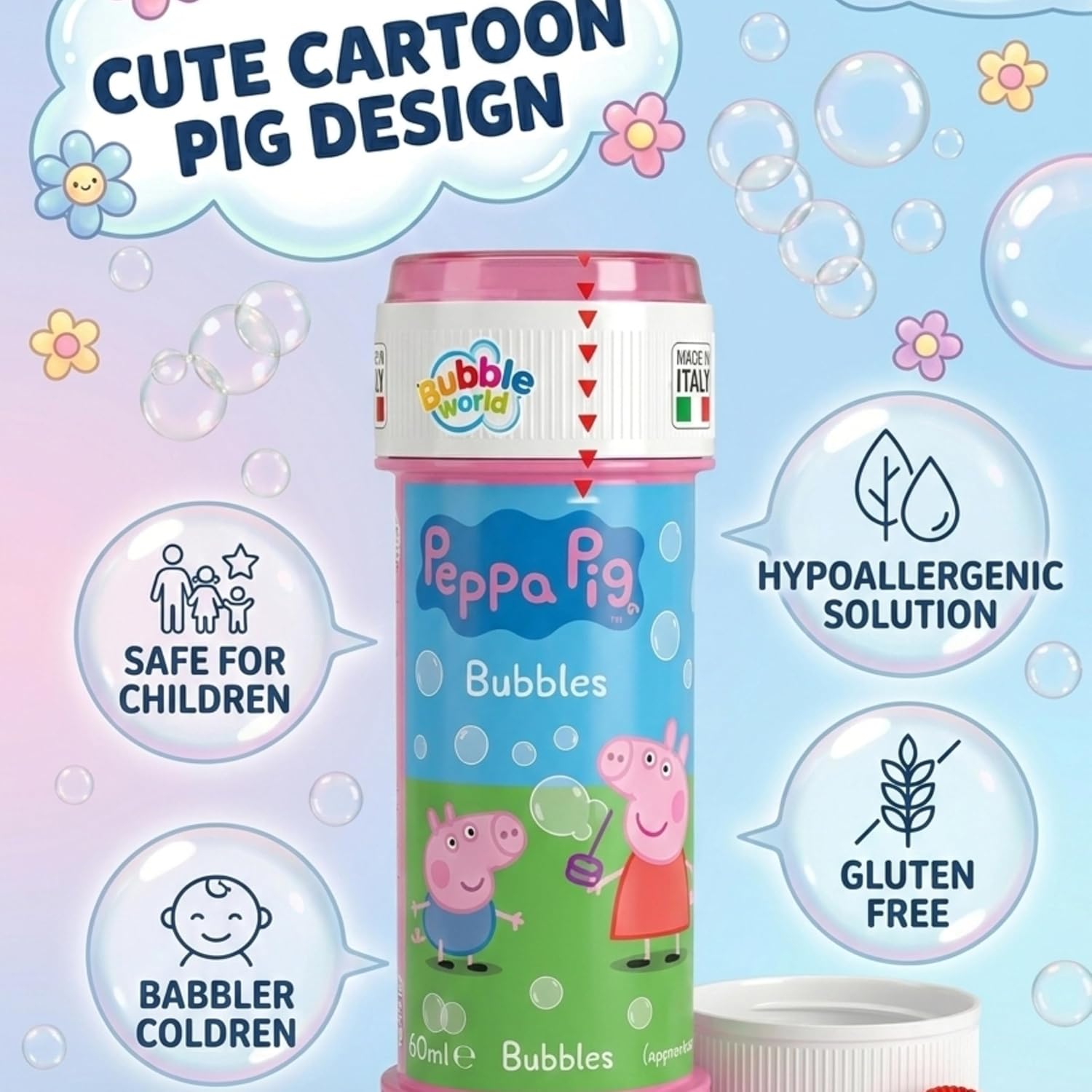 Peppa Pig 12Pcs Bubble Tubes with Wand