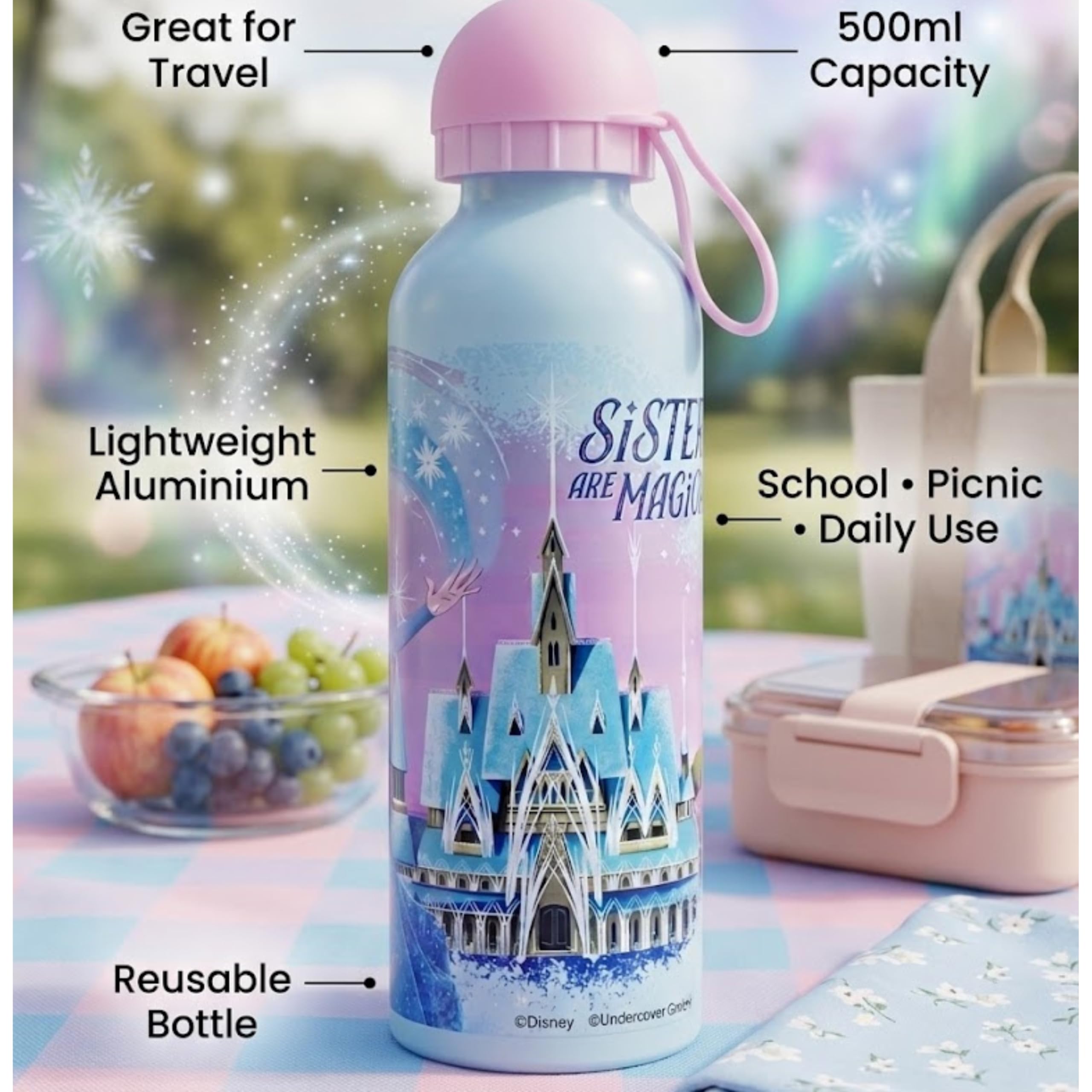 Disney Frozen Aluminium Water Bottle 500ml