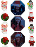 8x Christmas Brooches, Glow in the Dark Brooch Light Up Brooch-4.5cm