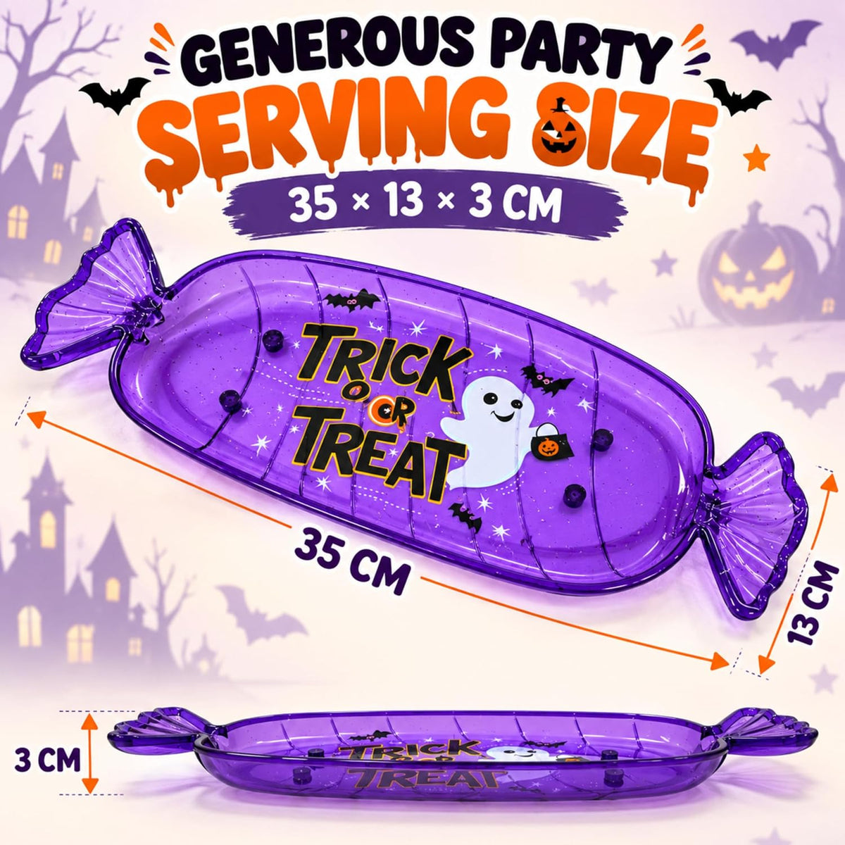 Halloween Candy Plate Purple 35cm