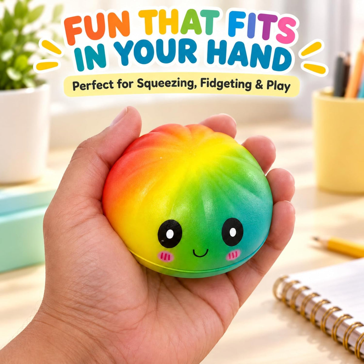 Slow Rise Rainbow Squishy Dumpling - 8.5cm