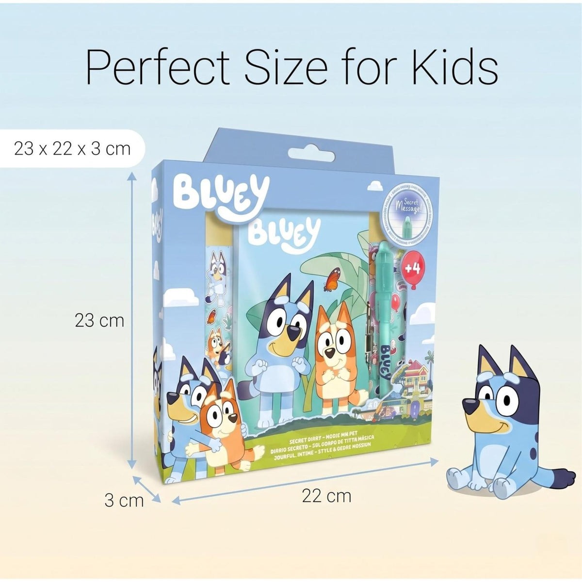 Bluey Kids Licensed Secret Diary & Magic Ink Pen Stationery Set – view 2