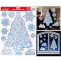 Christmas Glitter Window Stickers Glitter Xmas Tree New (L)