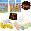 4Pk String Lights (2Pk Daisy Lights (Yellow) & 2Pk Egg Shape Lights (Warm White))