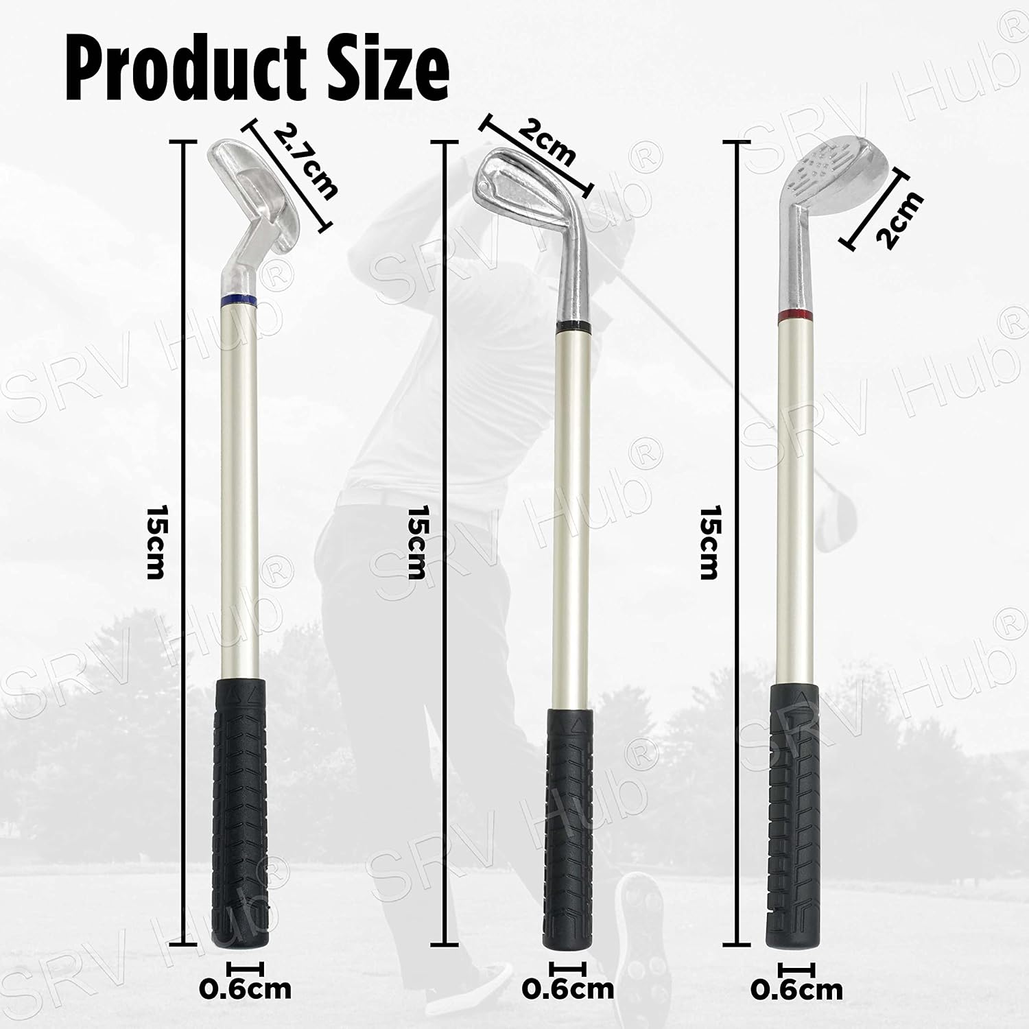 3Pcs Golf Club Refillable Ballpoint