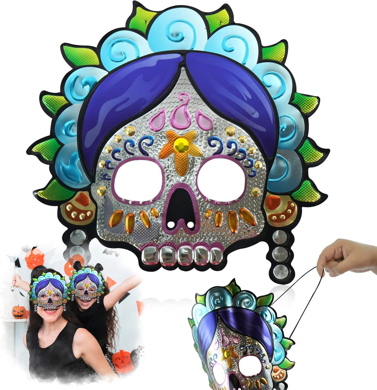 Halloween Costume Party Supplies Face Mask - 1x Random