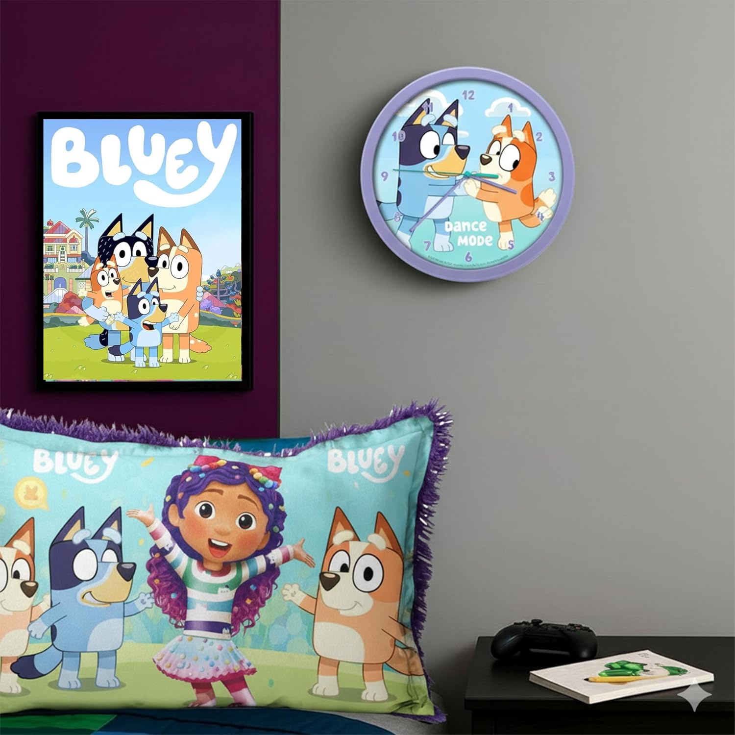 Children Modern Wall Clock Battery Operated, Wall Decor Gift for Kids