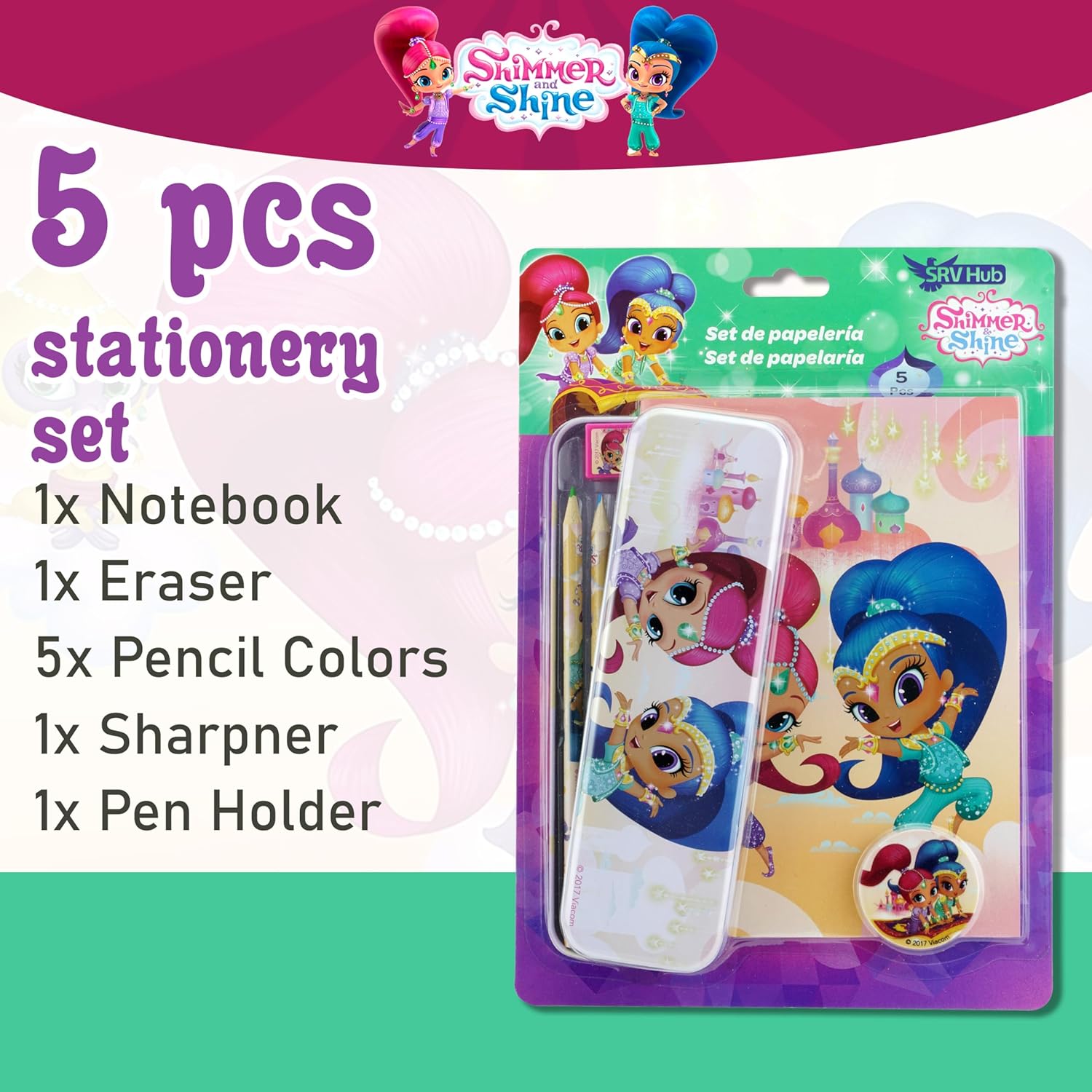 5Pcs School Stationery Set Pencil Case