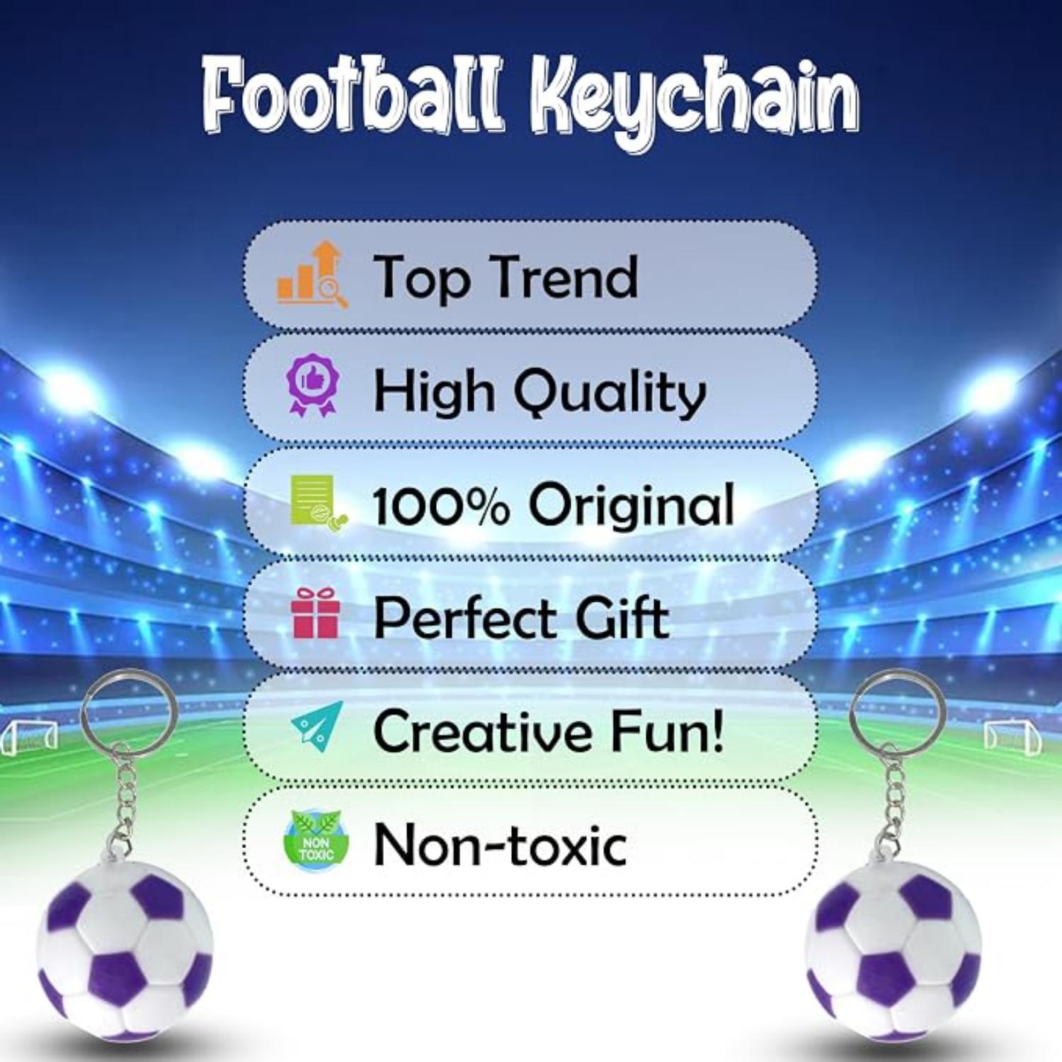 Football Keyrings – Soccer Keychain for Kids - Assorted