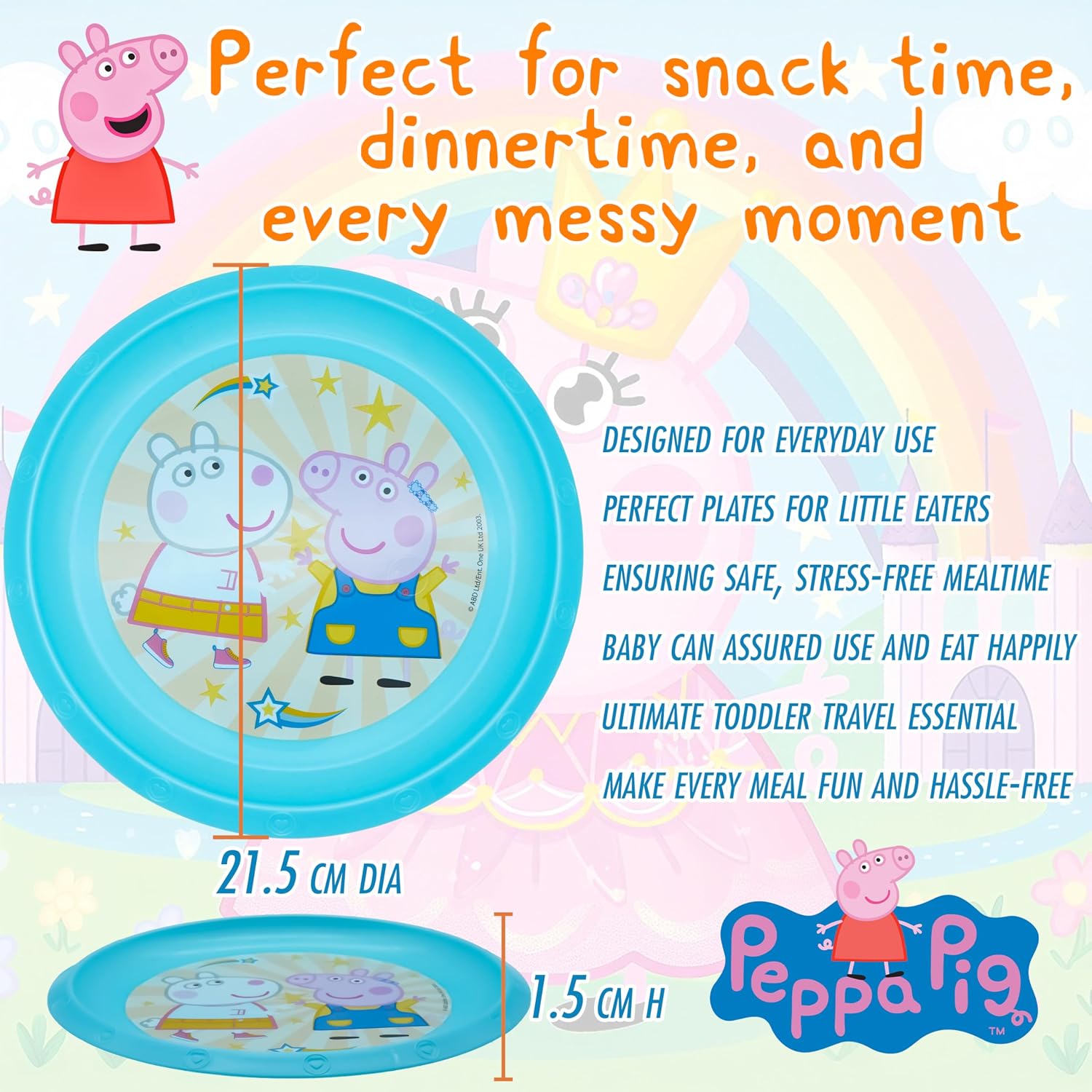 Reusable Kids Plastic Plate 22cm
