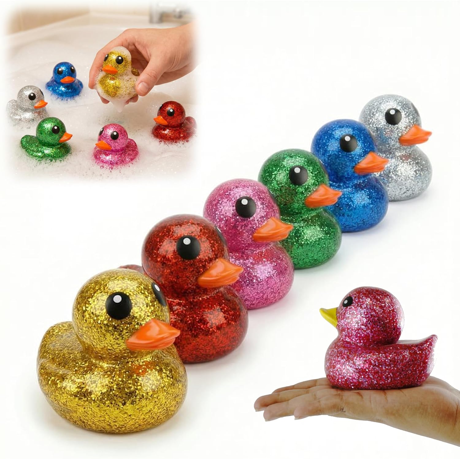 1x Random Glitter Duck - 10cm