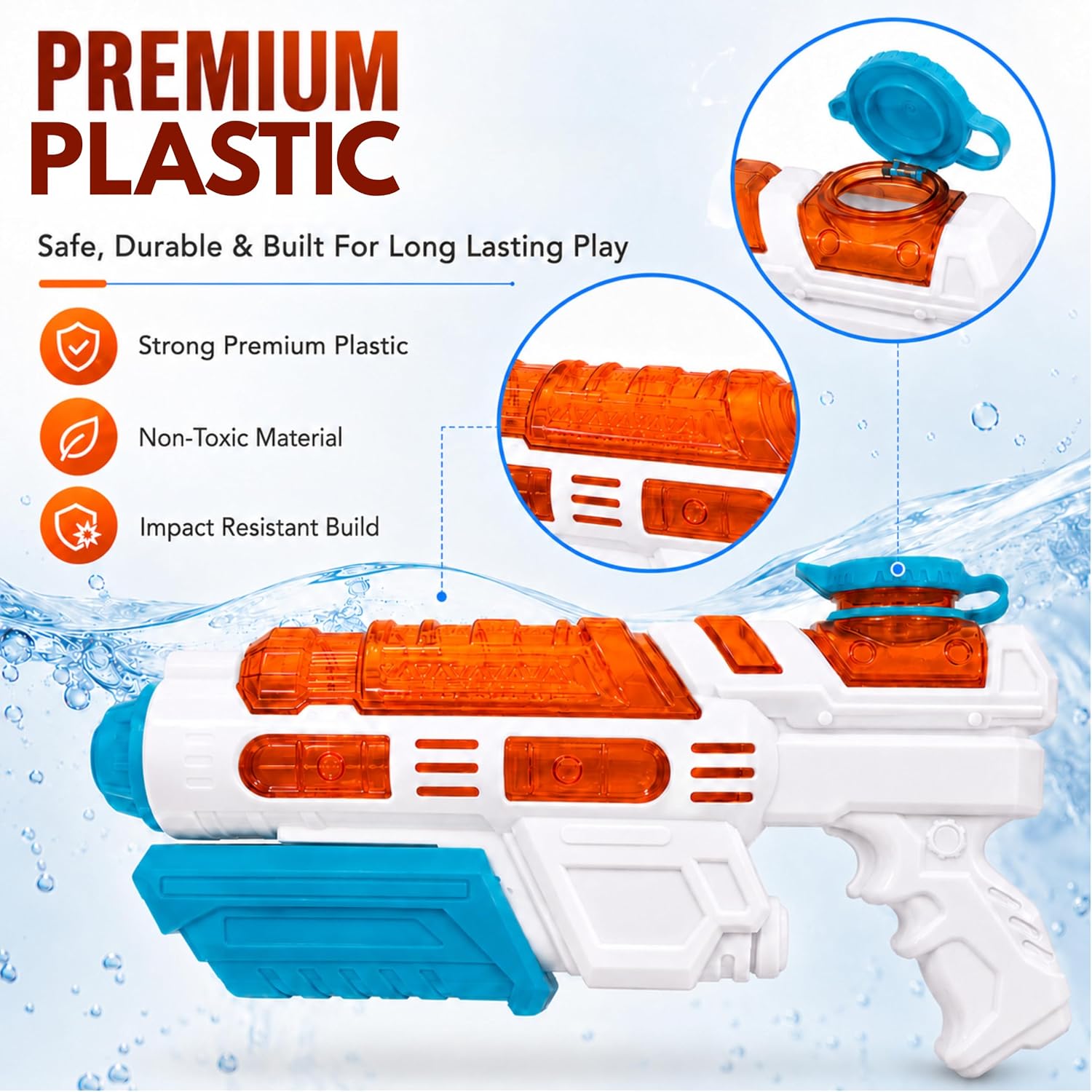 33cm Big Pump Action Water Gun – 8m Range