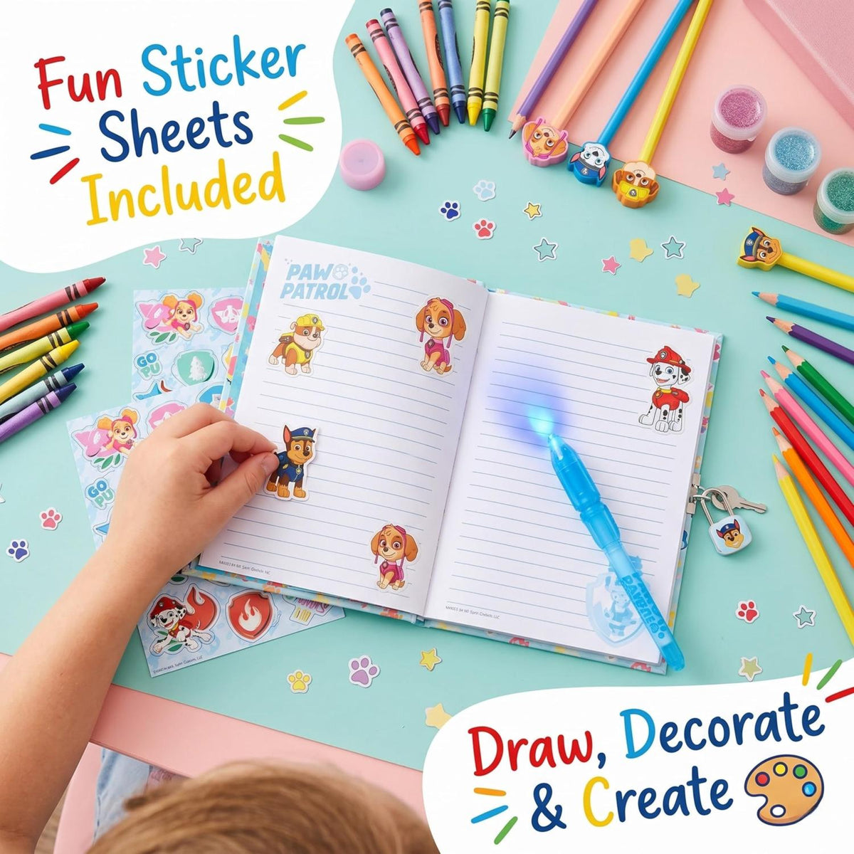 Bluey Kids Licensed Secret Diary & Magic Ink Pen Stationery Set – view 4