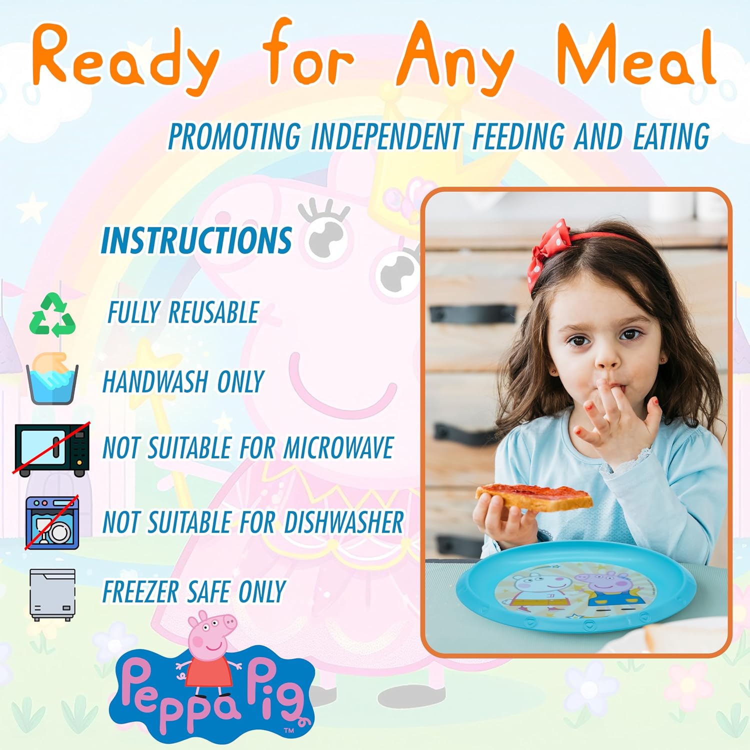 Reusable Kids Plastic Plate 22cm