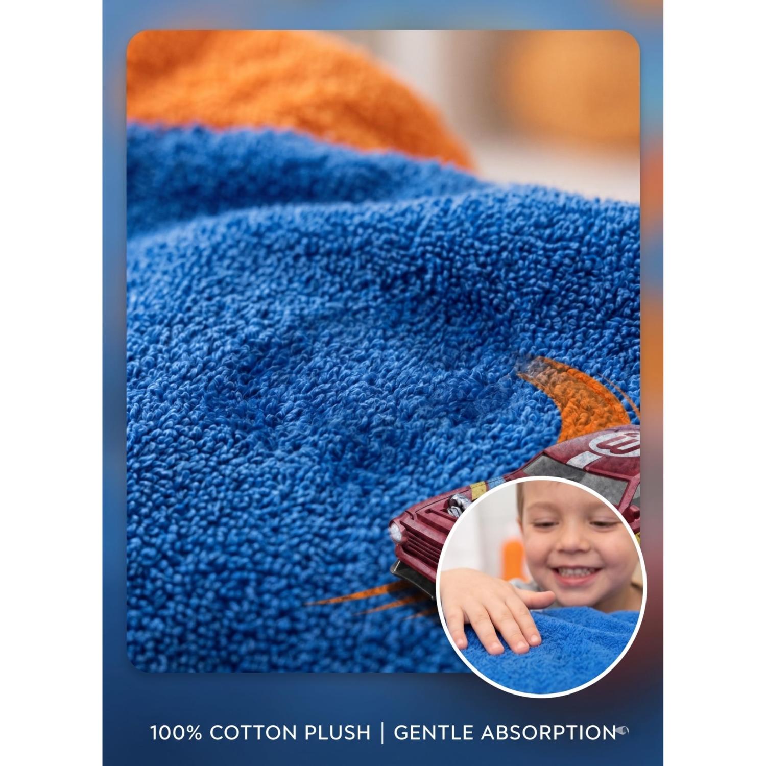 Kids Hooded Towel Poncho Cotton 120cm - Assorted