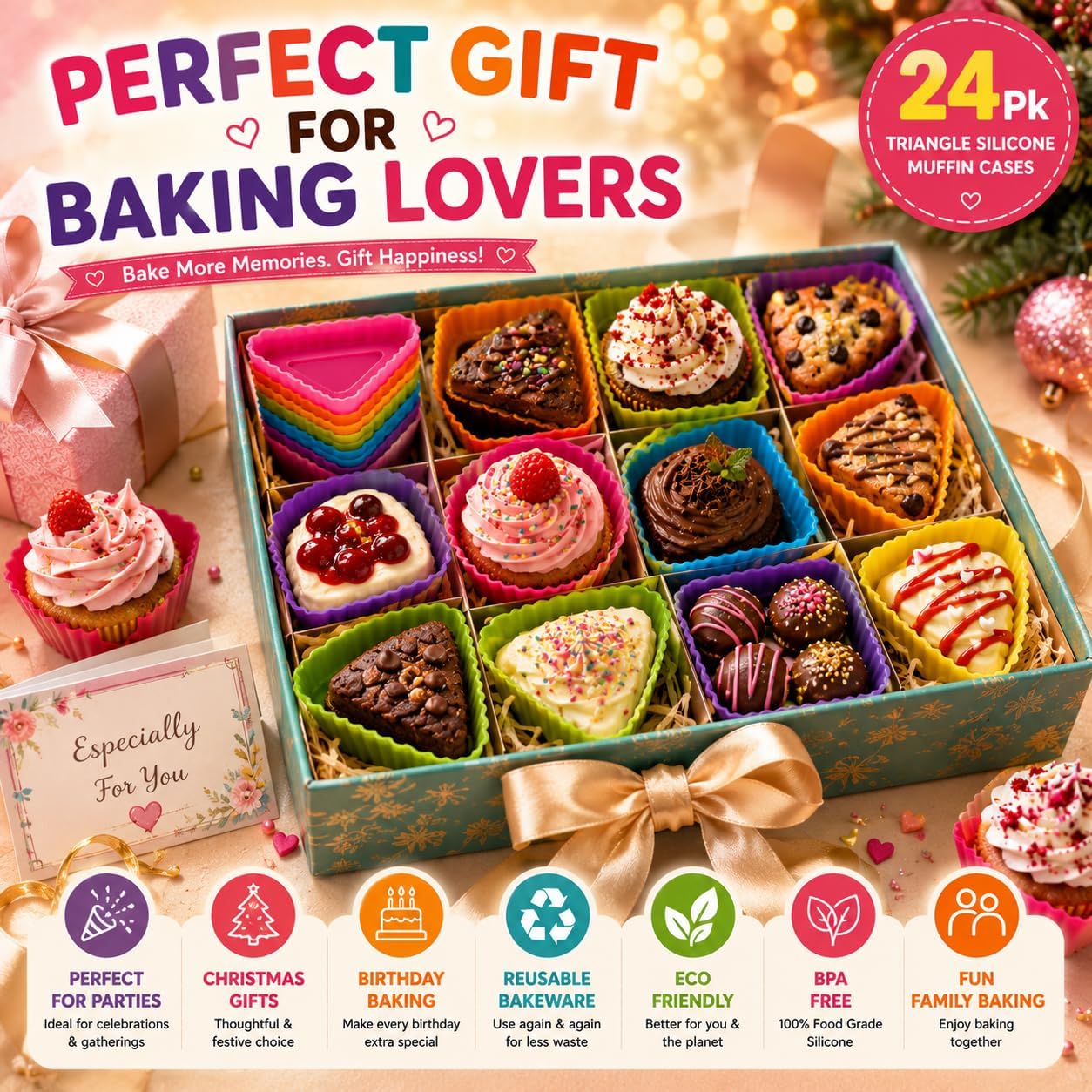 6cm Triangle Silicone Baking Moulds
