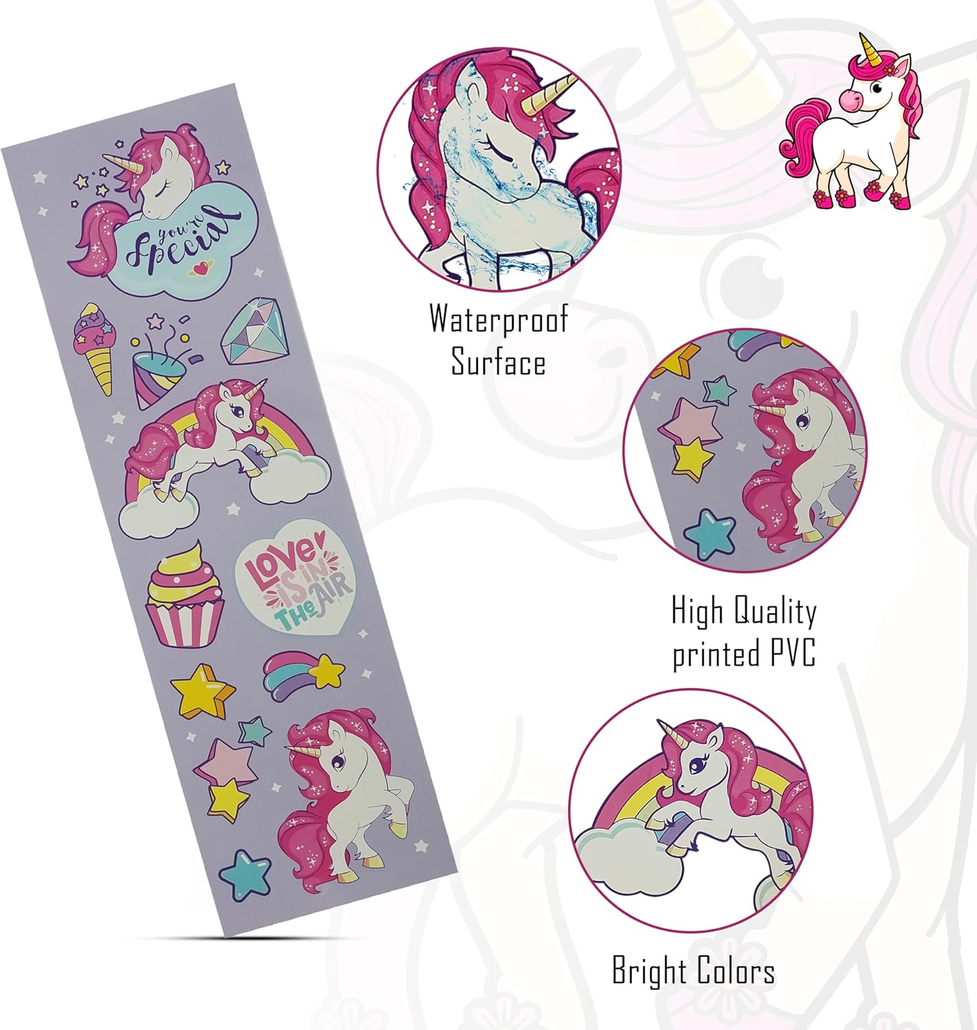 5x Waterproof Reusable Window Stickers Sheets