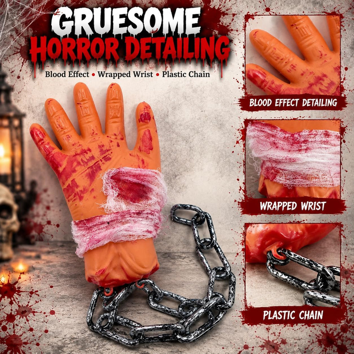 Halloween Severed Hand Decoration with Plastic chain