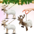 Shaggy Plywood Reindeer w White Plush