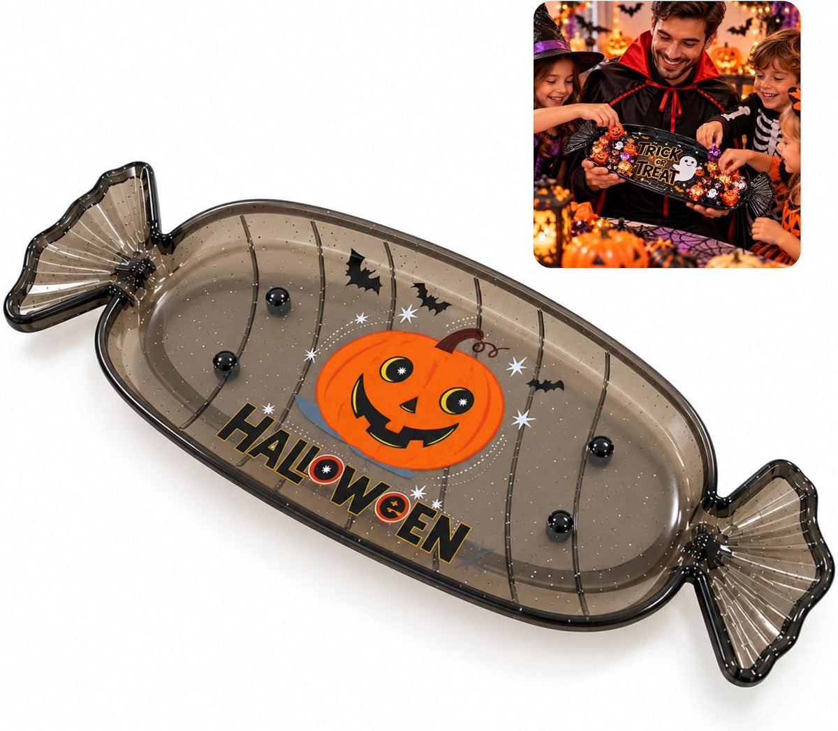 Halloween Candy Plate Black 35cm