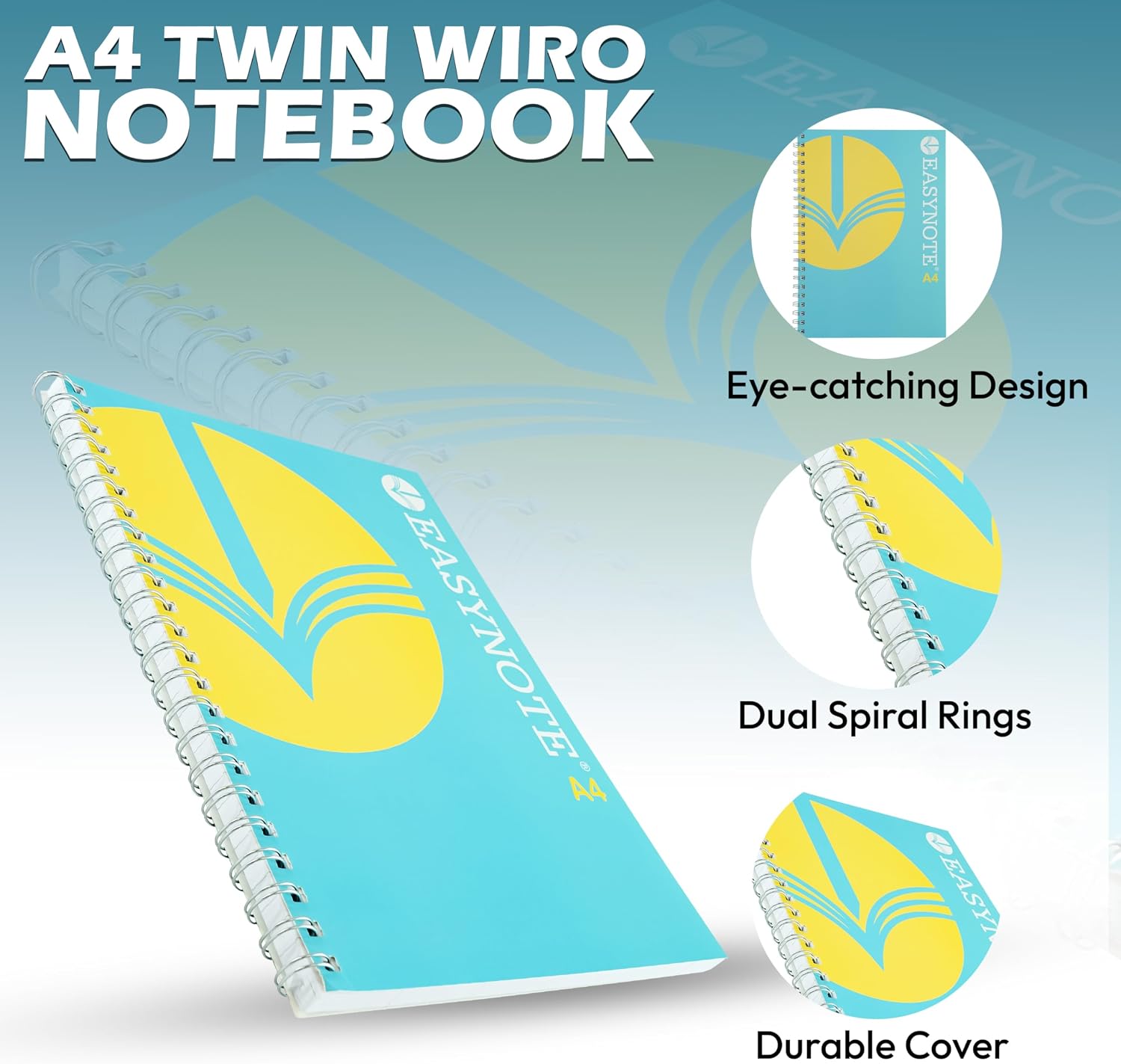 Ruled Notebook with 180 Pages of 80gsm, Size 30cm