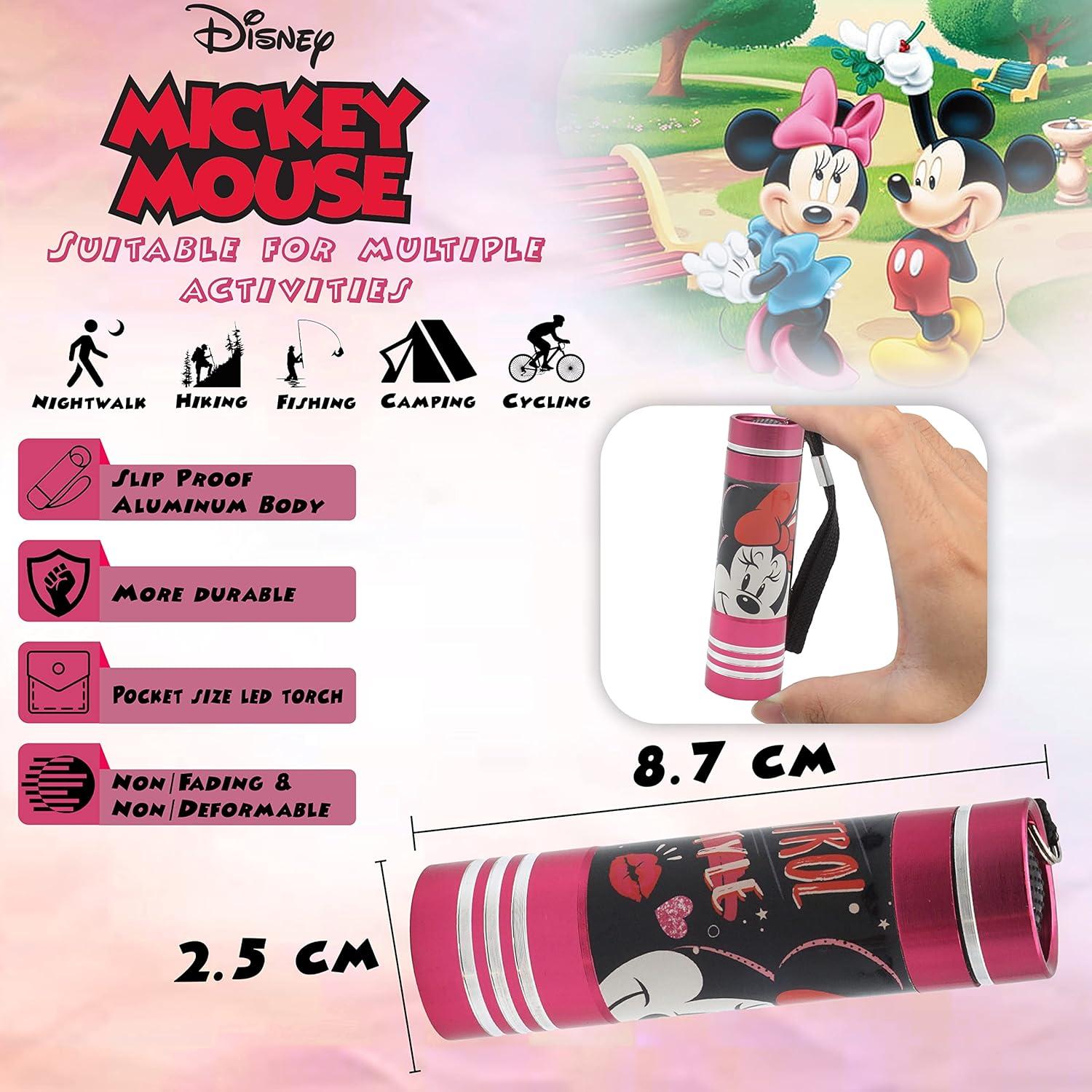 Minnie Mouse LED Torch for Kids – Aluminium Flashlight with 9 LEDs