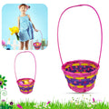 40cm Easter Large Woven Treat Basket-Pink