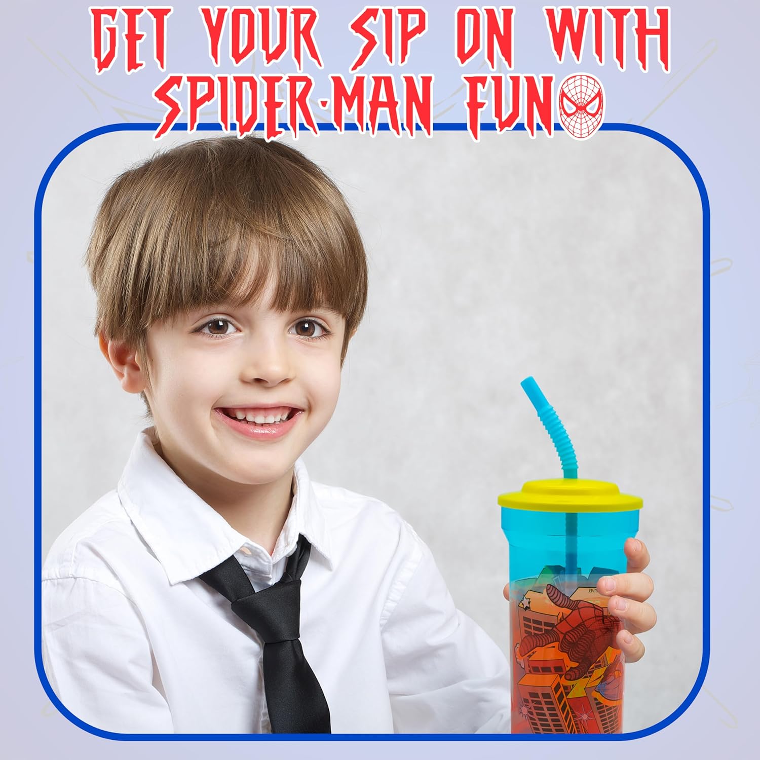 Kids Water Tumbler with Straw, 460ml
