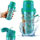 Aluminium Water Bottle with Straw & Strap 600ml