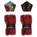 Christmas Tinsel Garland Home Decor- 50 Feet (Red, 2x)
