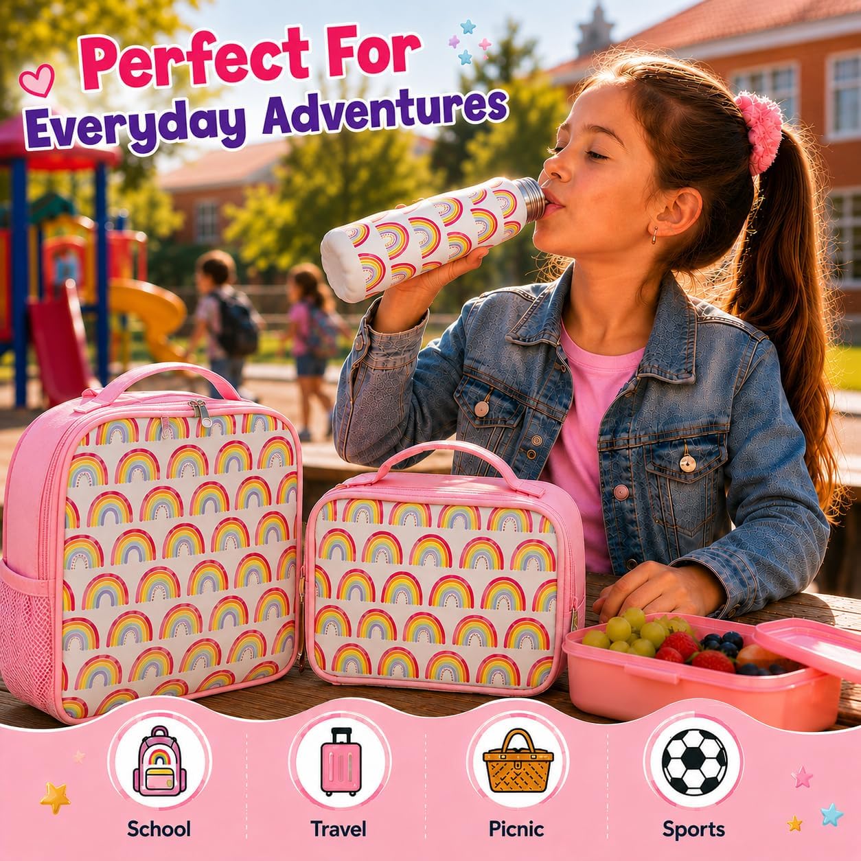 350ml Girls Insulated Metal Water Bottle
