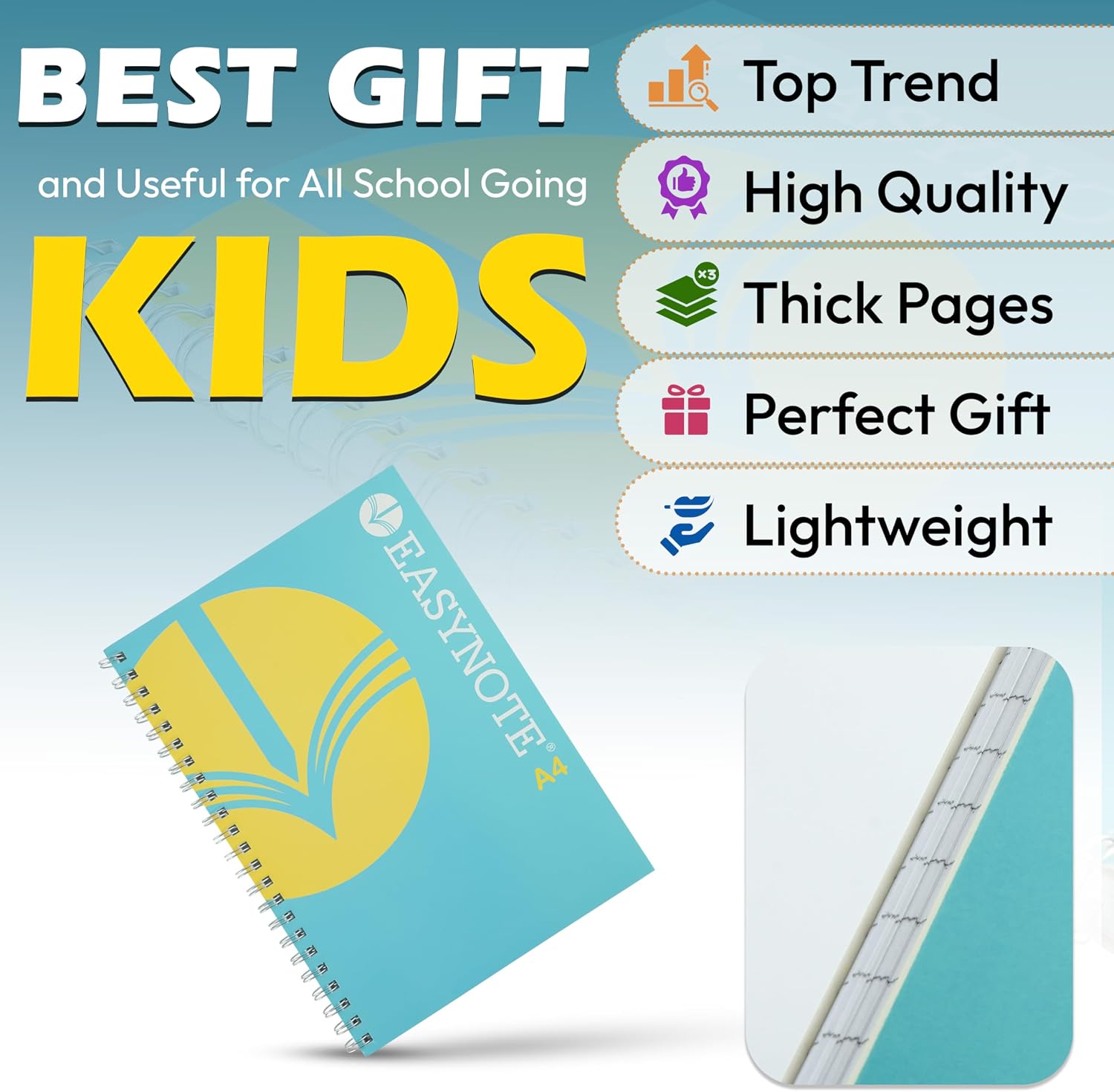 Ruled Notebook with 180 Pages of 80gsm, Size 30cm