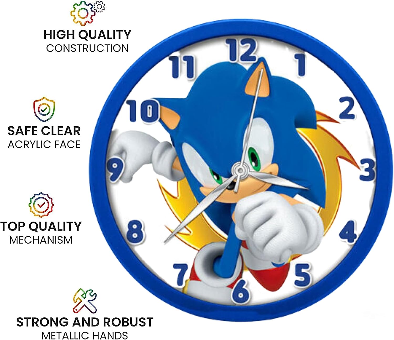 Children Modern Wall Clock Battery Operated, Wall Decor Gift for Kids