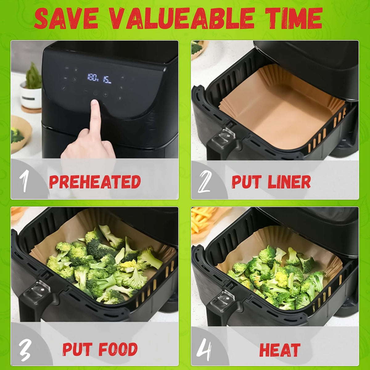 40Pcs Disposable Air Fryer Liners Round 20cm – view 6