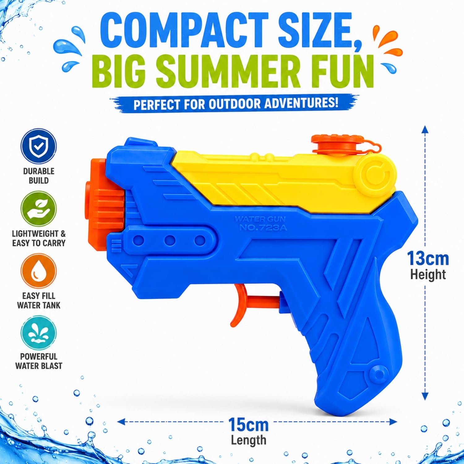 Water Gun Set 15cm with 250ml Tank