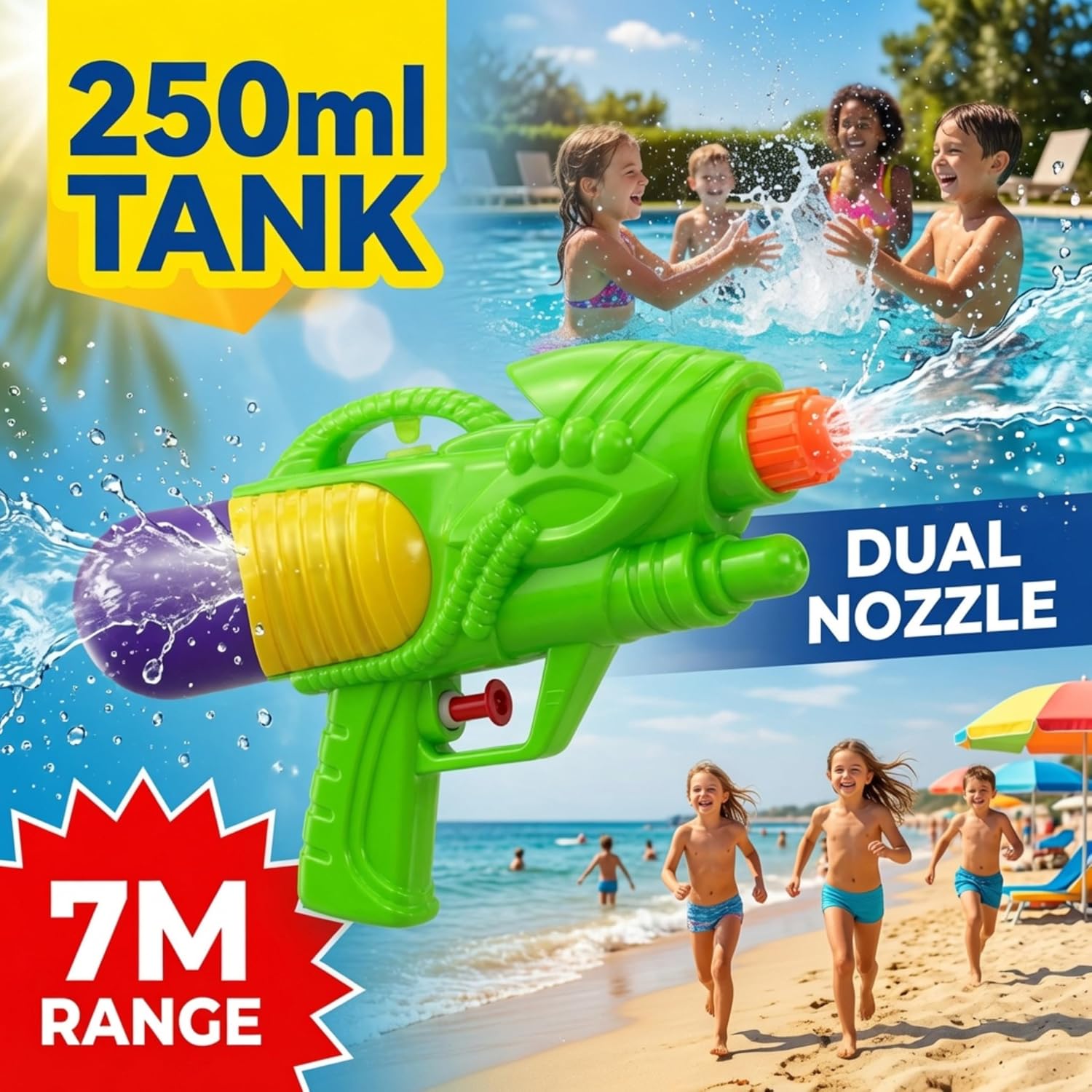 29cm Kids 250ml Refillable Water Gun – 7M Range
