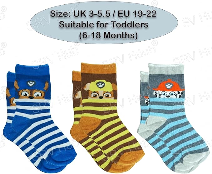 3 Pairs Paw Patrol Cotton Socks