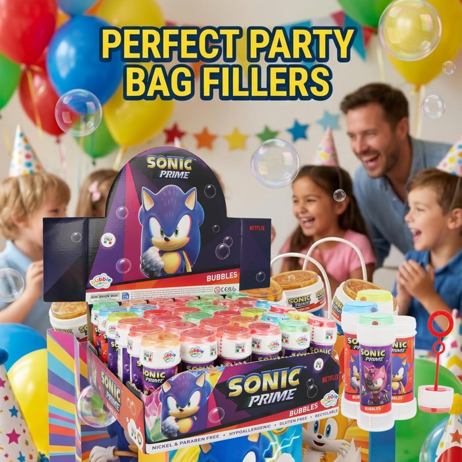 Sonic 12Pcs Bubble Tubes with Wand
