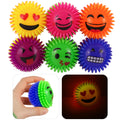 LED Light Up Emoji Spiky Stress Balls 7cm - 1x Random