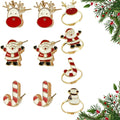 Christmas Santa Rings & Earrings Set 10 Pieces