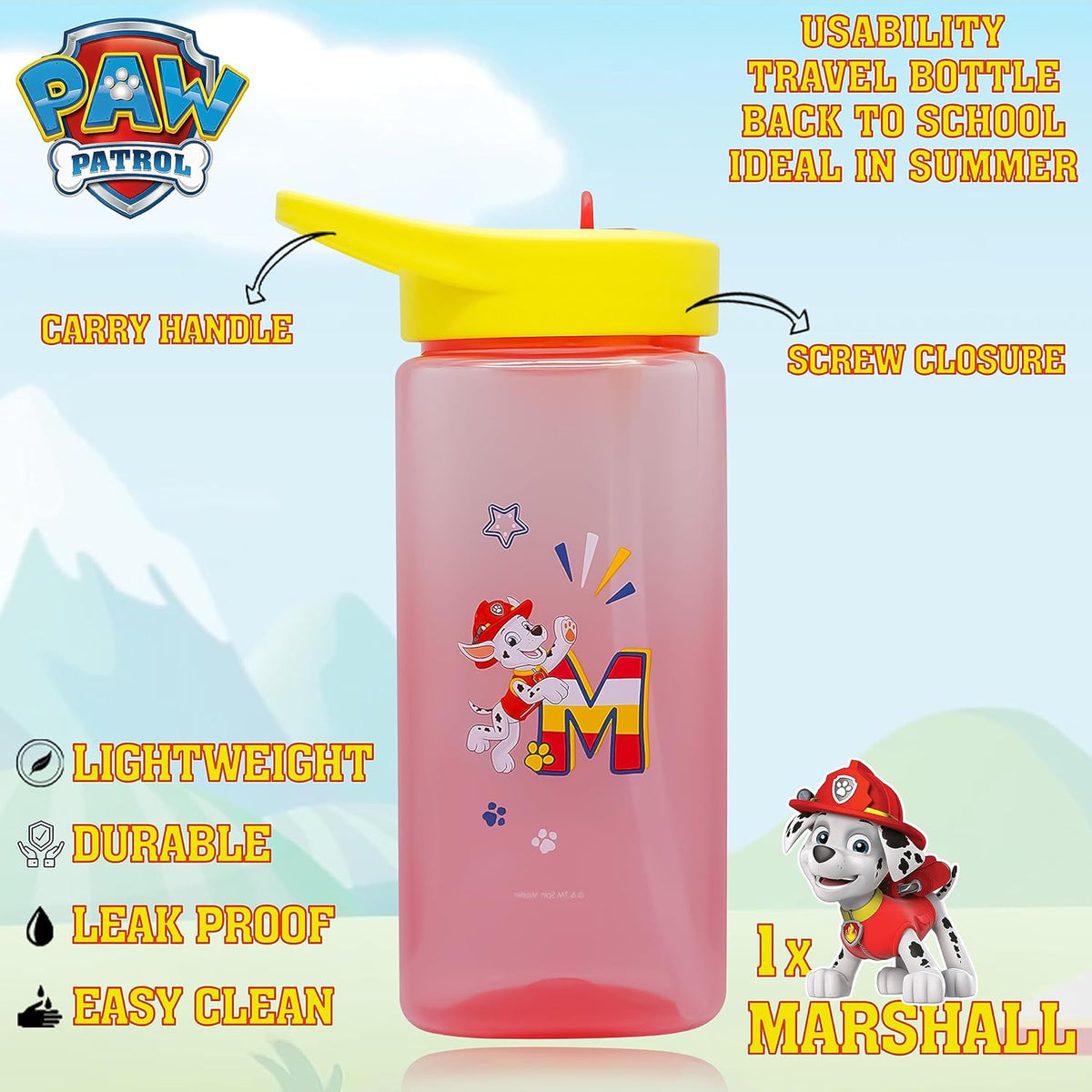 PAW Patrol Marshall Kids Licensed Paw Patrol Straw Sippers 420ml – view 5