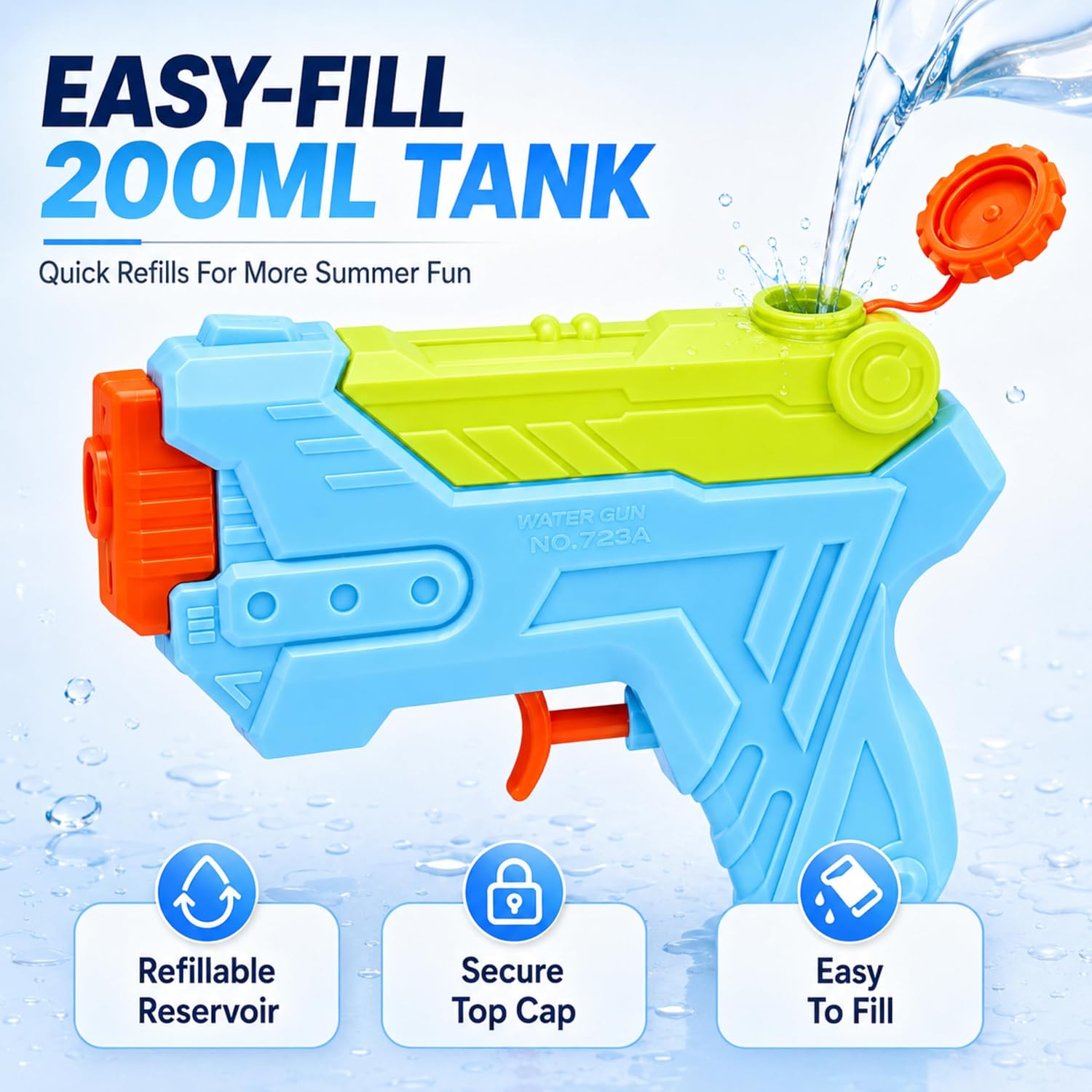 Water Gun Set 15cm with 250ml Tank