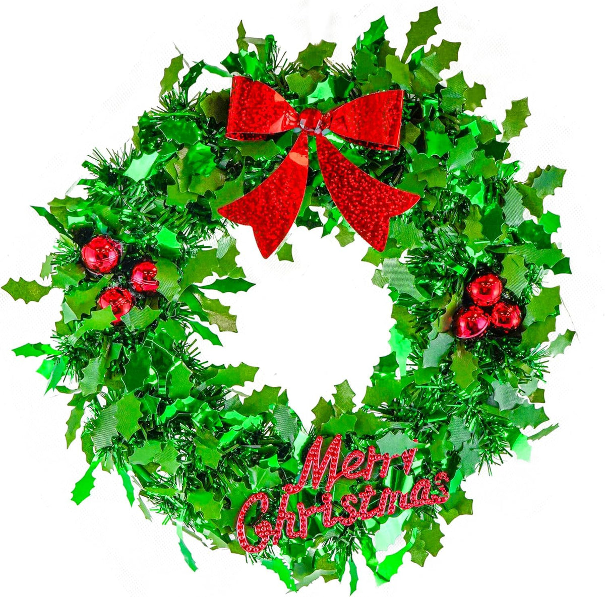 Christmas Home Door Tinsel Wreath 21cm