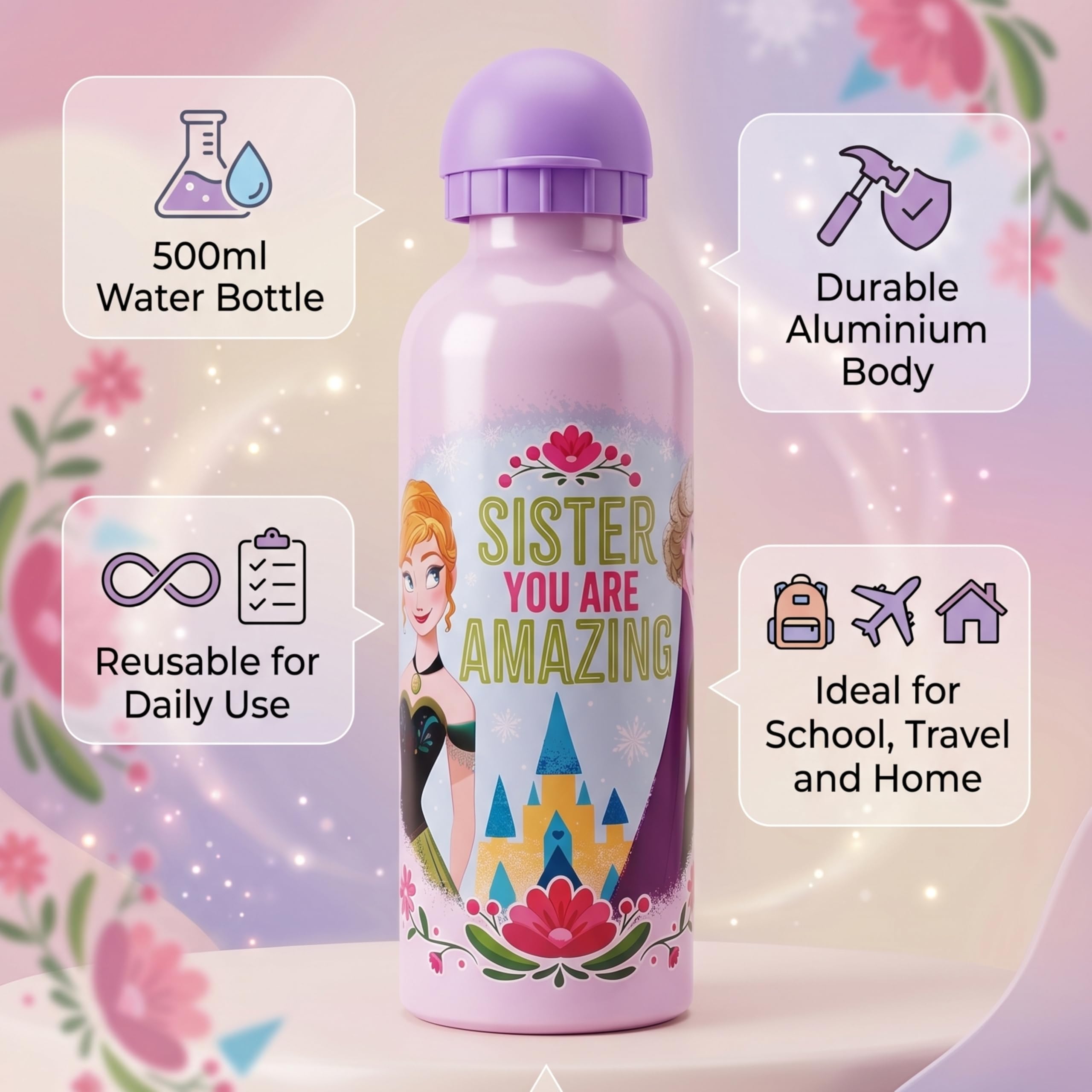 Disney Frozen Aluminium Water Bottle 500ml