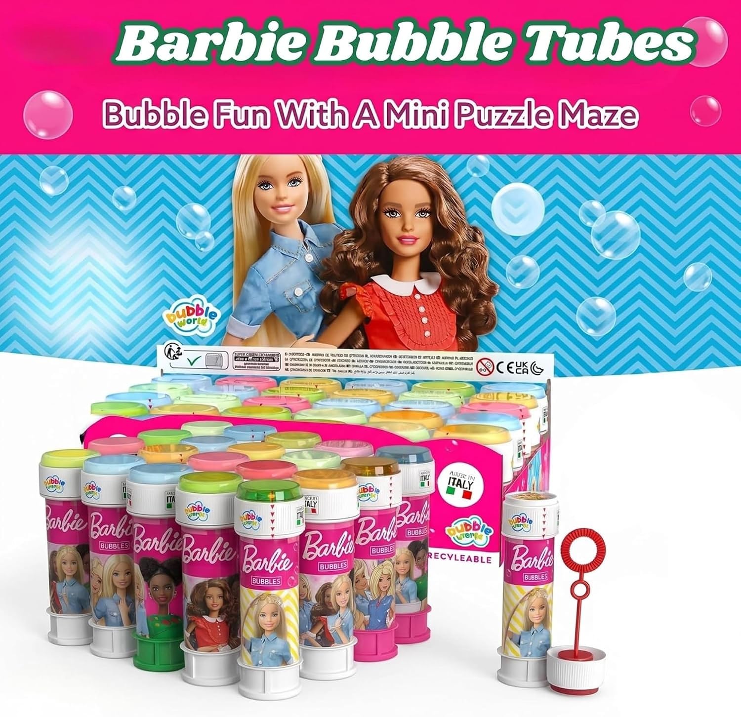 Barbie 12Pcs Bubble Tubes with Wand