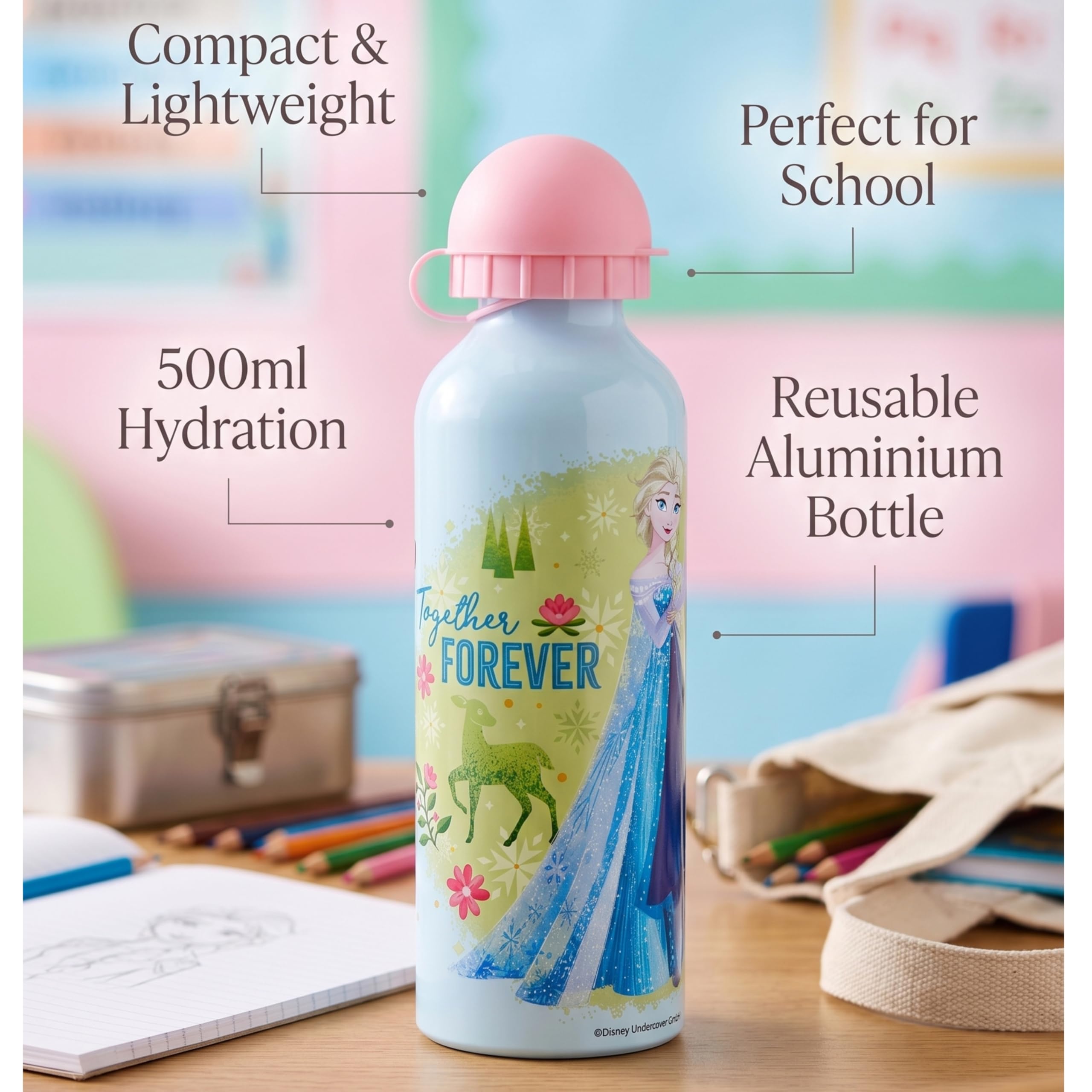 Disney Frozen Aluminium Water Bottle 500ml
