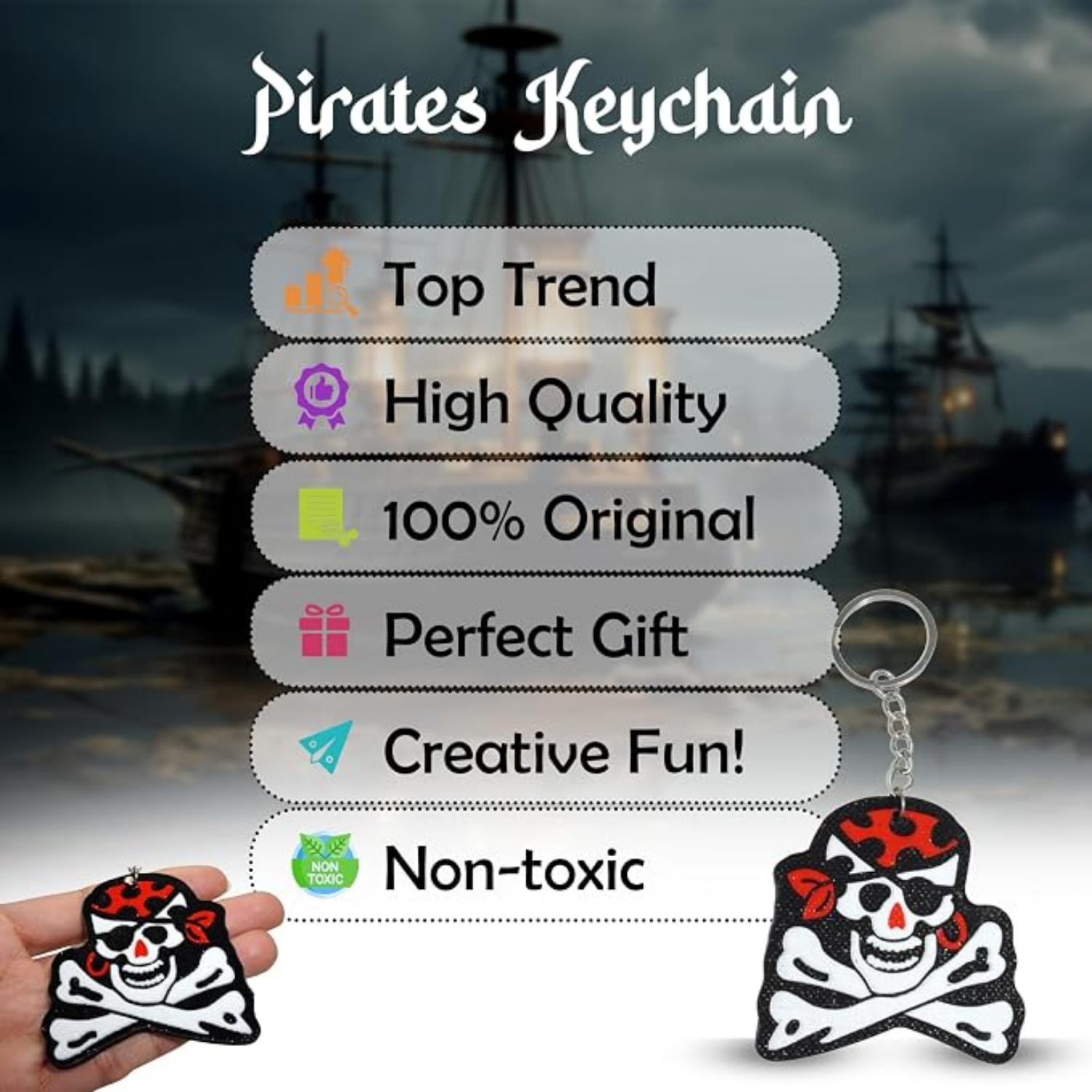 Pirate Keychains Foamex Keyring - Assorted