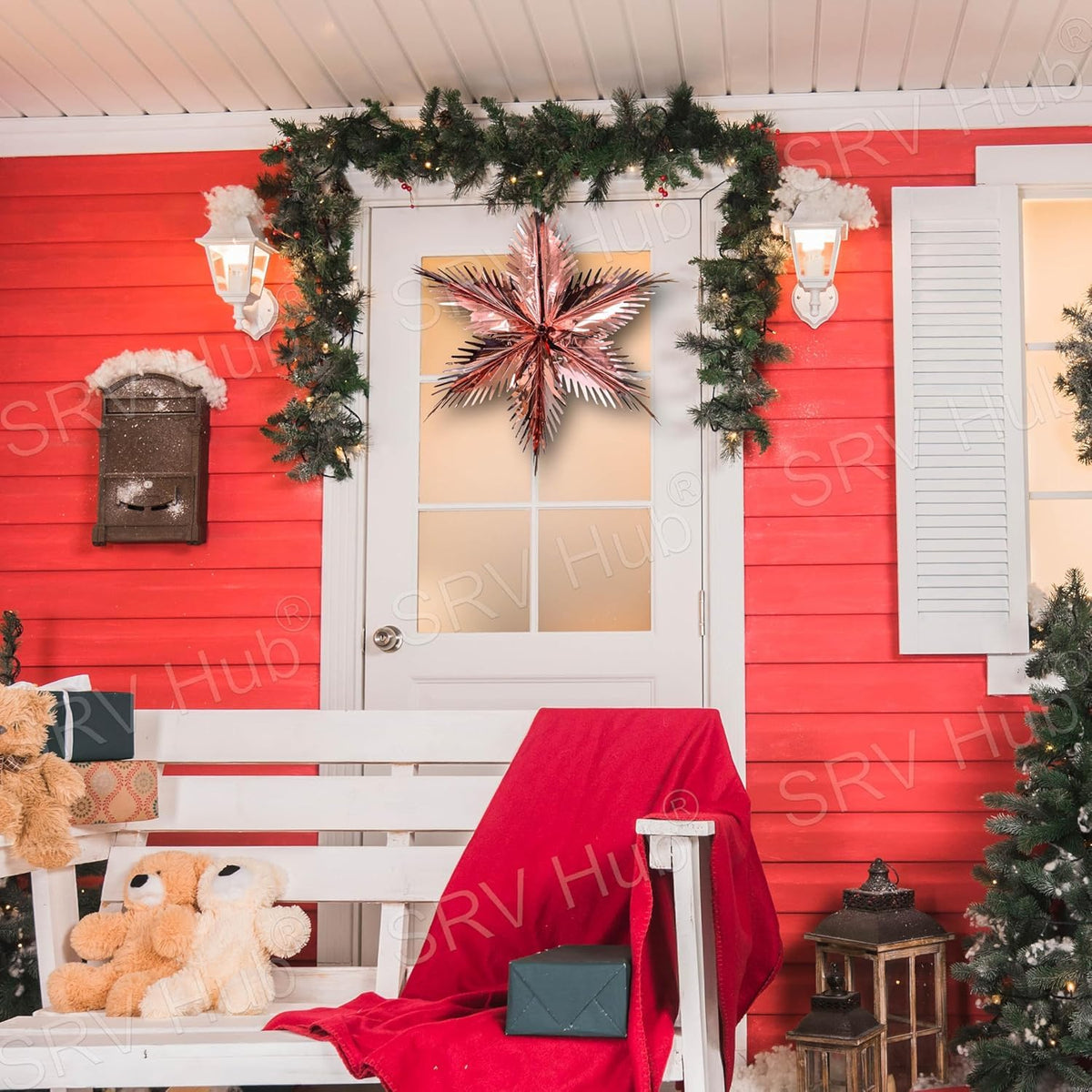 Foil Starburst Christmas Hanging Decoration 60cm