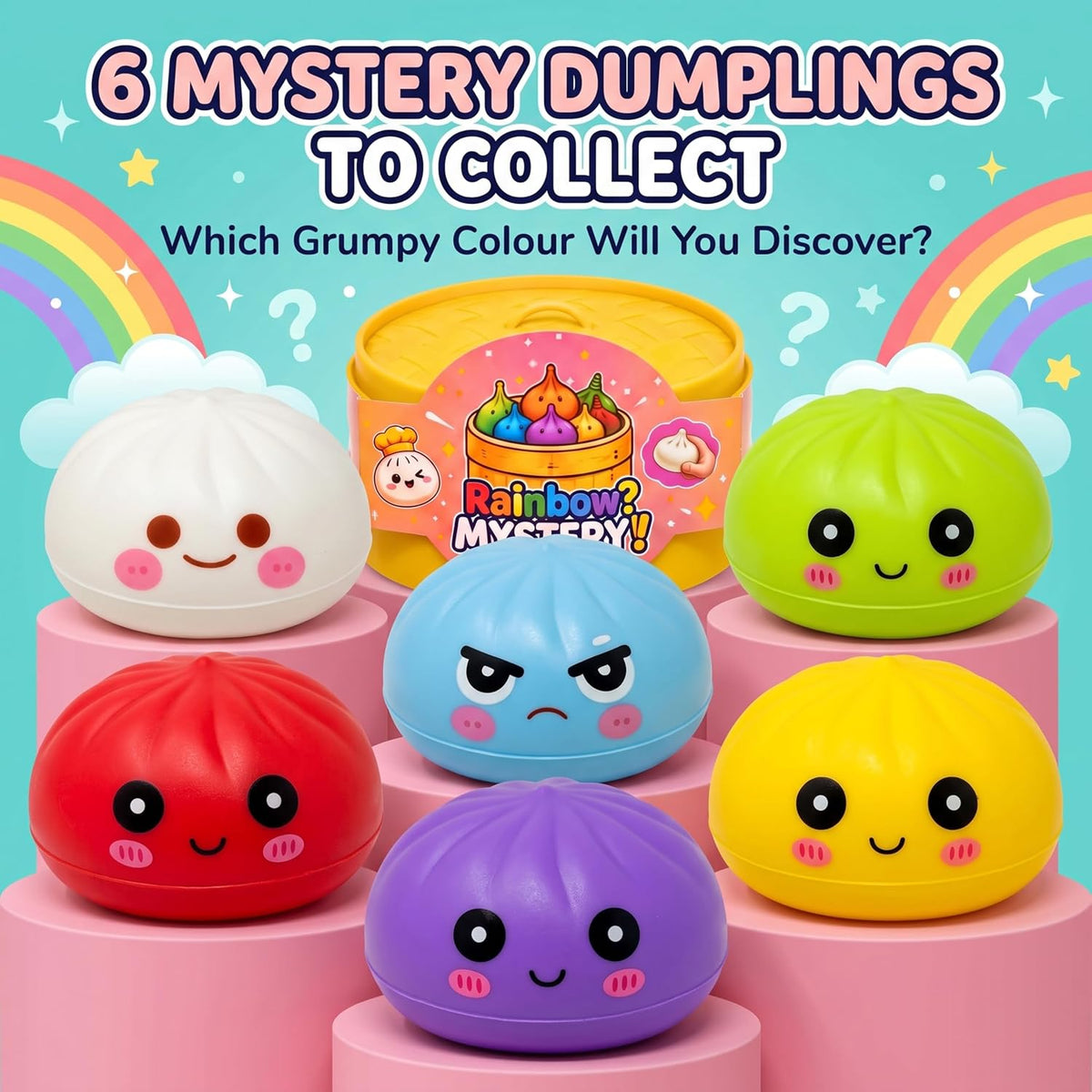 Slow Rise Colourful Squishy Dumpling - 8.5cm
